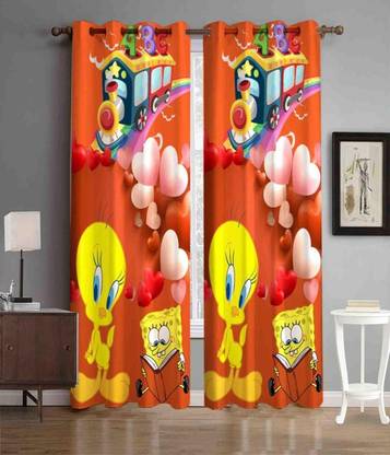 KRISHNA 274 cm (9 ft) Polyester Blackout Long Door Curtain (Pack Of 2)