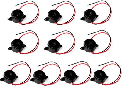 Kit4Curious Piezoelectric 3-12 Volt big Buzzer with wire For Motor Bike and Electronics Projects (10 pcs) Motor Control Electronic Hobby Kit