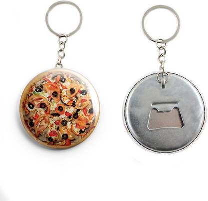 AVI Metal Keychain Pizza Food Multicolor R7002114 Key Chain