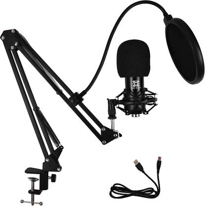 Xtreme Acoustics XA-CK01-KIT CK-01-BK-U KIT USB Condensor Microphone kit for Computer/laptop,Multipurpose Mic with Boom Arm, Shock Mount, Pop filter. Microphone