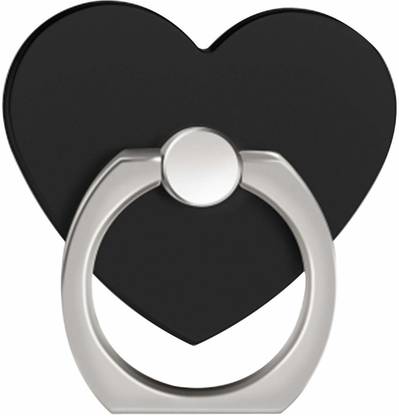 befunky Phone Ring Stand Holder [Heart Shape] Kickstand Finger Grip (Universal) (1 Piece, Black) Mobile Holder