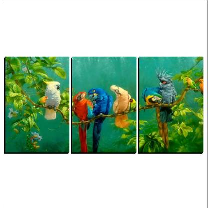COLORFUL PARROTS DESIGNS MDF Poster Fine Art Print