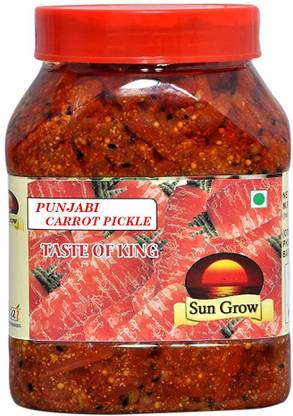 Sun Grow Organic Hand Made Premium Quality (Real Taste of Punjabi Pickles) Punjabi Carrot Pickle Gajar Ka Achar (1 Kg) Carrot Pickle