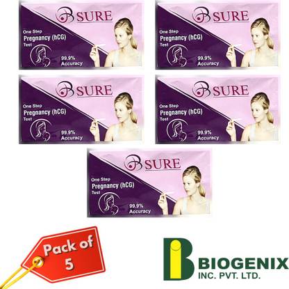 Biogenix One Step Pregnancy (hCG) Rapid Test - Pack of 5 Pregnancy Test Kit