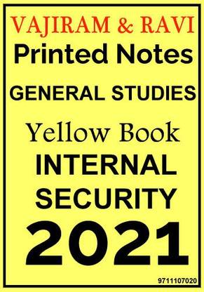 Vajiram And Ravi - Printed Notes - Yellow Book - Internal Security