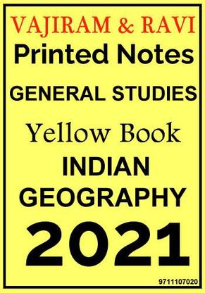 Vajiram And Ravi - Printed Notes - Yellow Book - Indian Geography (Photocopy) - 2021
