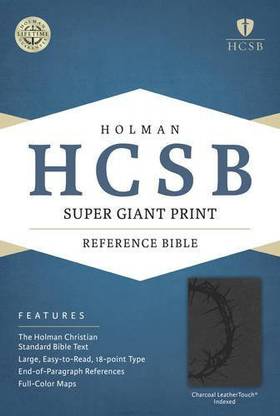 HCSB Super Giant Print Reference Bible, Charcoal Imitation Leather