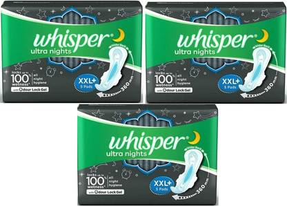 Whisper Ultra Nights (XXL Plus) 5 Sanitary pads Sanitary Pad