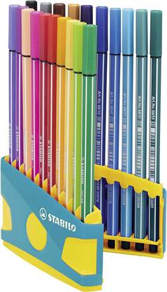 Stabilo Pen 68 - Premium - Colorparade Desk Set in Turquoise/Yellow, Felt Tip Nib Sketch Pens