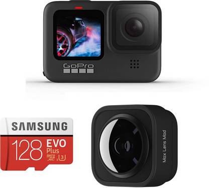 GoPro Hero 9 with Max lens Mod and 128gb Micro SD Card Sports and Action Camera