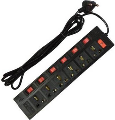 VIVID Extension Cord with 6+6 Socket & Switch LED Indicator 3.6 Mtr Long Cable Without USB Port Emergency Extension Board 6  Socket Extension Boards