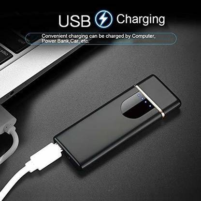 Jeteck TOUCH CIGARETTE LIGHTER USB CHARGING Pocket Lighter (BLACK) Pocket Lighter