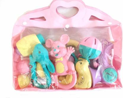 JAPSI Rattle Set ( Pink Bag) Rattle