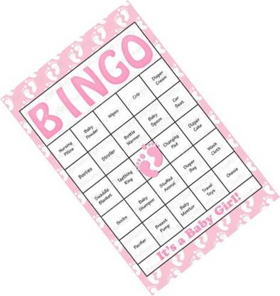 Tambola Tickets baby shower it’s a girl Bingo Set (60 unique Cards , Premium Quality Paper, Hardsheet) Board Game Accessories