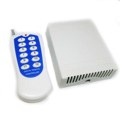 Ihc 12V 20A 12 CHANNEL RF Wireless Remote Control Switch Relay Module| RF remote controller | RF Transmitter + Receiver By Indian hobby center Electronic Components Electronic Hobby Kit