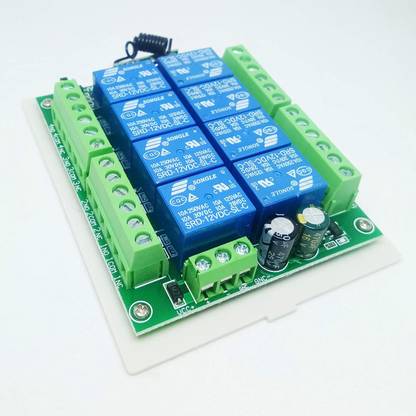Ihc 12V 10A 8 Channel RF Wireless Remote Control Switch Relay Module | RF remote controller | RF Transmitter + Receiver By Indian hobby center Electronic Components Electronic Hobby Kit