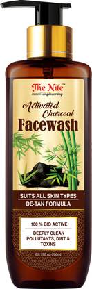 The Nile Activated Charcoal Facewash - with Activated Charcoal & Tea Tree Oil Beads - Removes Pollutants & Dirt - No Sulphates & Parabens Face Wash