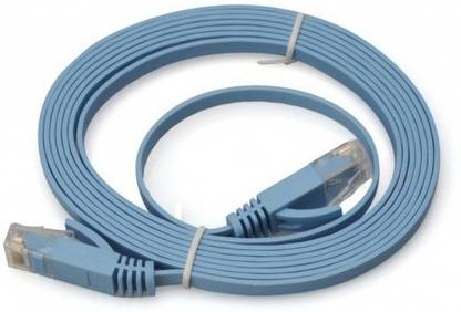 TECHGEAR 10m CAT6 Ultra-thin Flat Ethernet Network LAN Cable, Patch Lead RJ45 (Blue) Lan Adapter