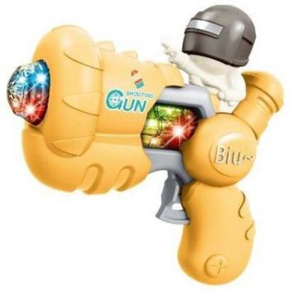 TINY TREASURES Electric Pistol Toys for Kids with Light and Music – Musical Toy Gun for Kids ( Yellow ) Guns & Darts