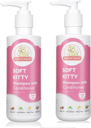 Mama Meow Soft Kitty Shampoo with Conditioner 200 ml Each- Pack of 2 Conditioning NA Cat Shampoo