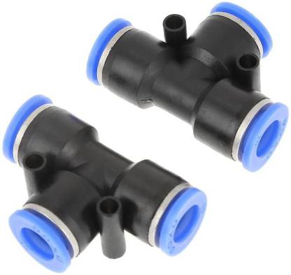 sl sales 10mm Tee Union Pneumatic (2pcs) Push Connector Air Line Quick Fittings. 1-Way Tee Pipe Joint