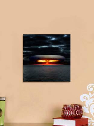 Framed Canvas Wall Art Decoration Night Nuke Digital Print Poster N&WCP-3204 Canvas Art