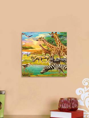 Framed Canvas Wall Art Decoration Zoo Painting Digital Print Poster N&WCP-3971 Canvas Art
