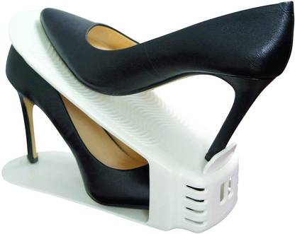 BLAPOXE Shoe Slots Organizer Plastic Double Deck Space Saving Rack Plastic Shoe Stand