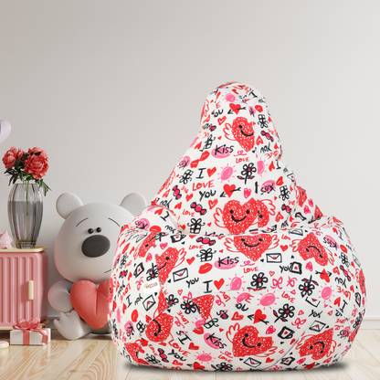 Sattva XXL I LOVE YOU Bean Bag Teardrop Bean Bag  With Bean Filling