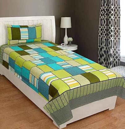 Flipkart SmartBuy Microfiber Single Flat 144 TC Geometric Bedsheet