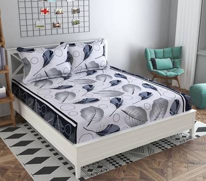 H18 SHEET 160 TC Microfiber Double Printed Flat Bedsheet