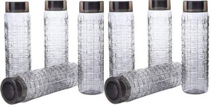 Enormity Premium Water Fridge Bottles Set (1000 ml)(Pack of 8),(Multicolor) 1000 ml Bottle