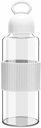 MINISO Portable High Borosilicate Glass Water Bottle 420ml (Grey) 420 ml Bottle