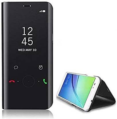 Deemoksh Flip Cover for Xiaomi Redmi C9 Pro Luxury Mirror View Stand Flip Cover