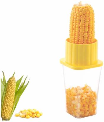 EKDHRA High Quality & Unbreakable Plastic Corn Seeds Stripper Remover Cutter Peeler with Body Container (Multicolor) Corn Chopper Vegetable & Fruit Grater & Slicer