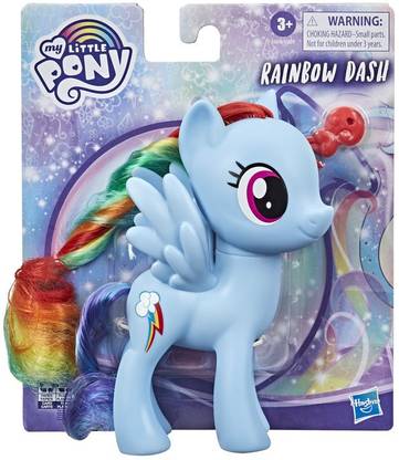 MY LITTLE PONY Toy 6-Inch Rainbow Dash, Blue Pony Figure with Rooted Hair and Comb, for Kids Ages 3 Years Old & Up