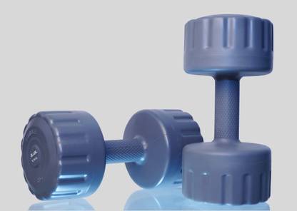 DE JURE FITNESS PVC Dumbbells 5 kg GREY Fixed Weight Dumbbell