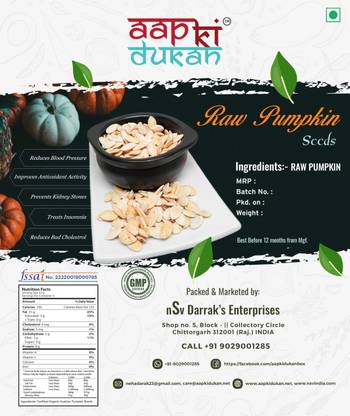 Aapkidukan Raw Pumpkin Seeds with Shell ( Unsalted Washed and Clean ) Pumpkin Seeds