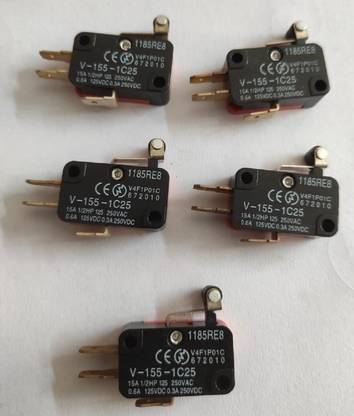BHAVANI TRADERS Over Limit switch Micro Limit Switch Short Roller Lever switch V-155-1C25 Electronic Components Electronic Hobby Kit (5 pcs) Micro Controller Board Electronic Hobby Kit