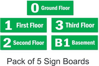 Mindcraftz Stairs | Lifts Floors Sign Boards Display Stickers for Three Floors Buildings Emergency Sign