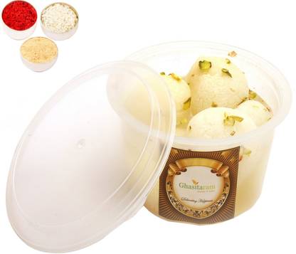 Ghasitaram Gifts Bhaidooj Gifts Sweets-Fresh Rosgullas Pack Small Combo