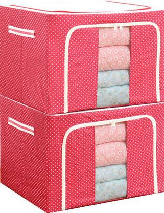 Corslet Storage Bag Household Home Organizers with Clear Window for Clothes (50 x 40 x 36 CM ) ( PACK OF 2 ) 72L