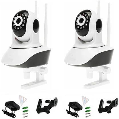 Zinzo High Range Double antenna 360 Degree Smart Wireless HD IP Wifi CCTV Indoor Security Camera Stream Live Video in Mobile/laptop/desktop(Pack of 2 camera) Security Camera