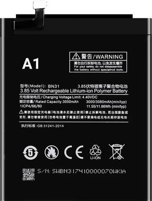 TokTon Mobile Battery For  Xiaomi Mi A1 3080mAh
