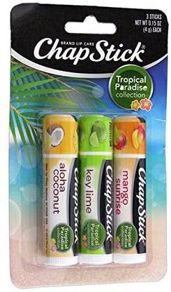 Chapstick Tropical Paradise Collection Lip Care Size .15 Ounce, 3 Sticks