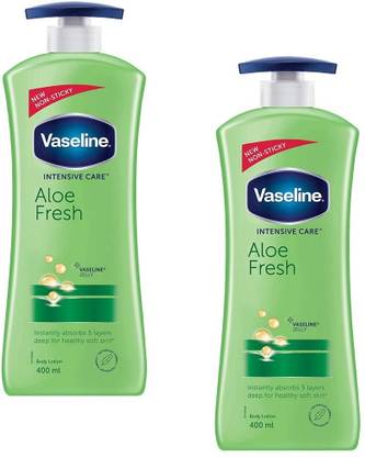 Vaseline Intensive Care Aloe Fresh Body Lotion Each 400 ML Pack of 2