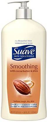 Suave Body Lotion, Smoothing With Cocoa Butter And Shea 18 Oz (Pack Of 6)
