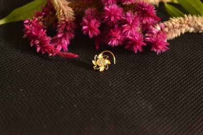 SHREEVARAM Gold-plated Plated Brass Nose Ring