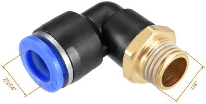 sl sales 10mm x 1/4 Bsp PT Male Thread Quick Fittings Type 90 Degree Elbow Pipe Pneumatic Connector Push in Joint (3-Pcs) 1-Way Reducer Pipe Joint
