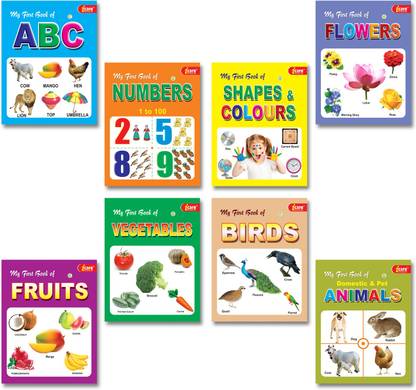 My Picture Book Collections (Set Of 8) - My First Book Of ABC, My First Book Of Numbers, My First Book Of Shapes & Colours, My First Book Of Flowers, My First Book Of Fruits Vegetables, My First Book Of Birds, My First Book Of Animals